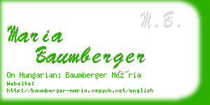 maria baumberger business card